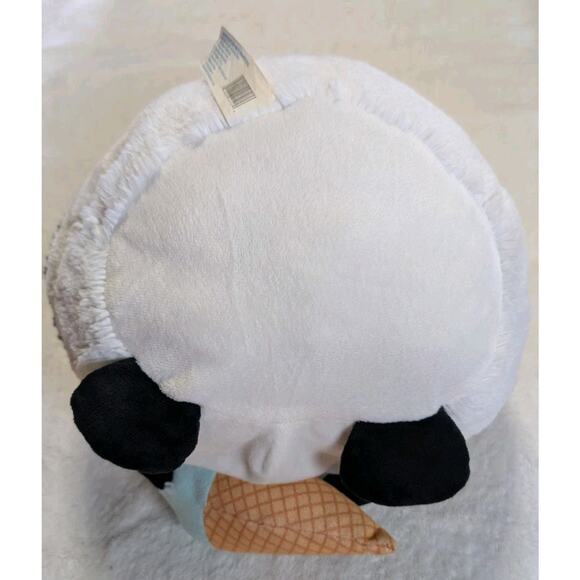 HUG FUN Round Animal 9" Panda Plush Stuffed with Ice Cream Cone Hard Eyes - Picture 6 of 8